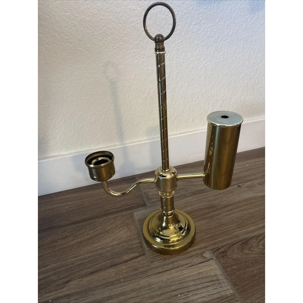 Rare antique Brass Student Brass Oil Kerosene Lamp 17